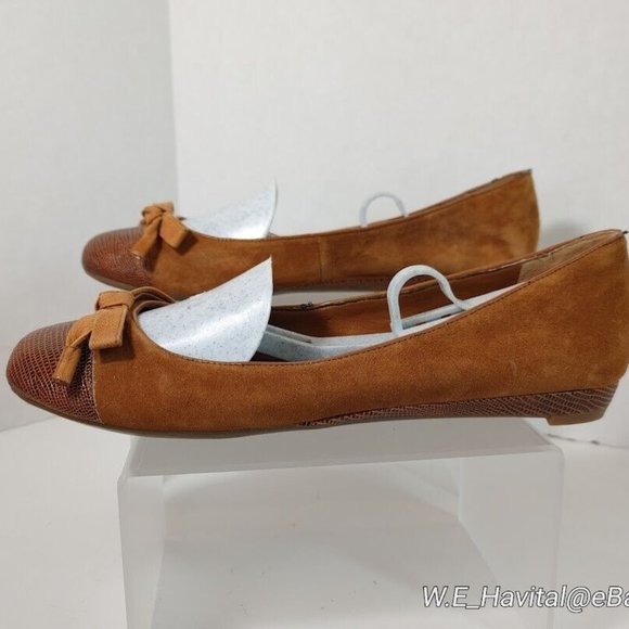 Franco Sarto® Amber™ Capped-Toe Brown Suede Ballet Flats Women's Size US 7.5 - Picture 6 of 16